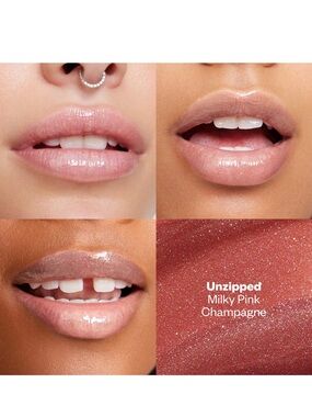 Kosas Wet Lip Oil Plumping Peptide Lip Gloss (Unzipped: Milky Pink Champagne)